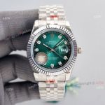 Rolex Datejust 41mm Green Dial With Diamond Markers Jubilee Watch Swiss Replica 